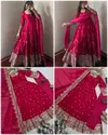 Sc 1329 Heavy Fandy Silk Embroidery Work Gown With Pant Dupatta Wholesale Online